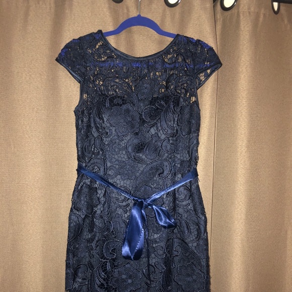 Adrianna Papell Womens Navy Lace - Picture 4 of 4